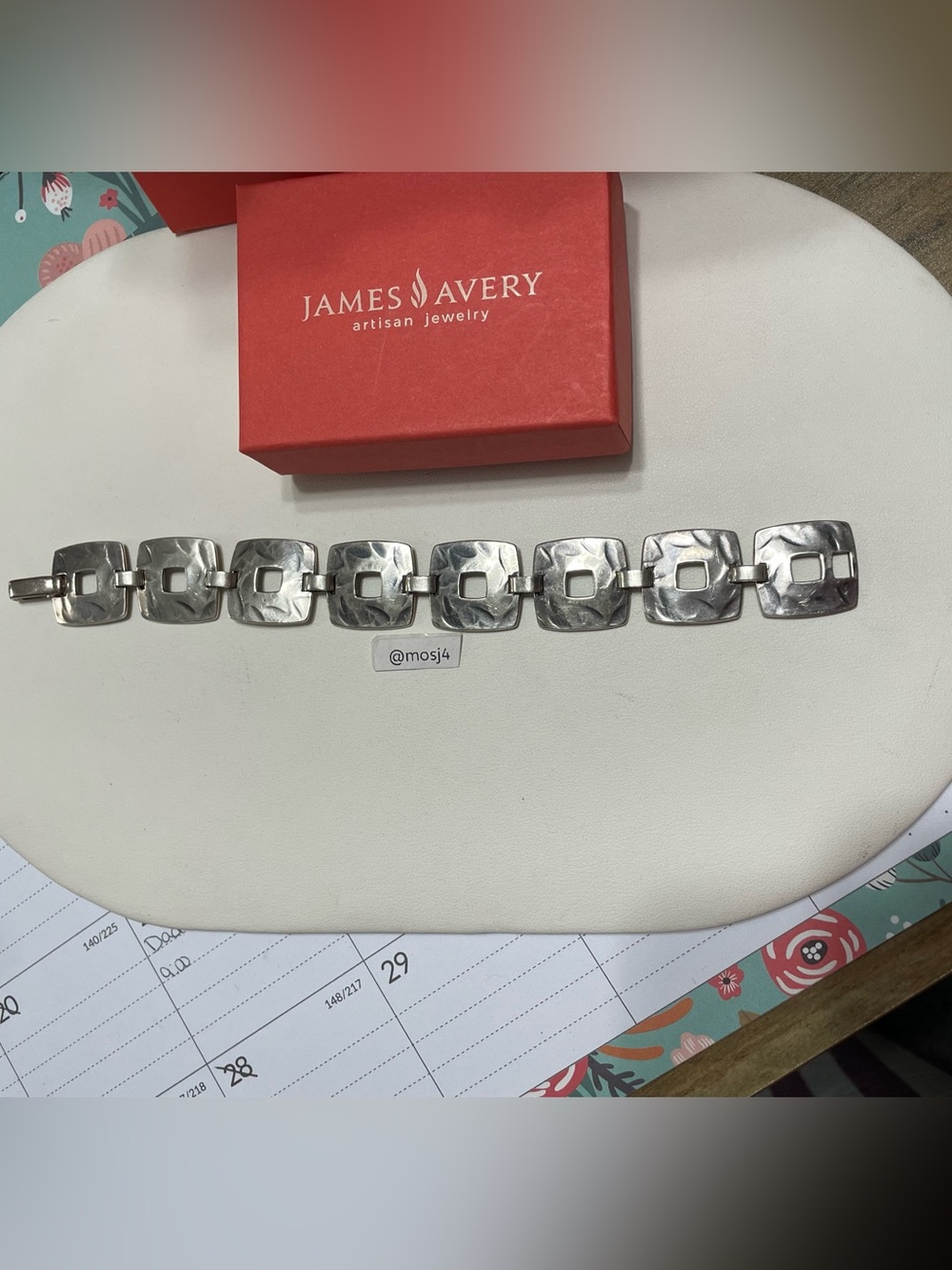 Extremely Rare James Avery Square Link Bracelet